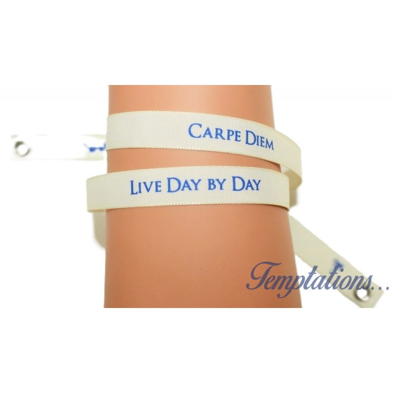 Bracelet Satin Lucky Team - "Carpe Diem...Live day by day"