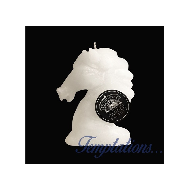 Bougie sculptée cheval blanc