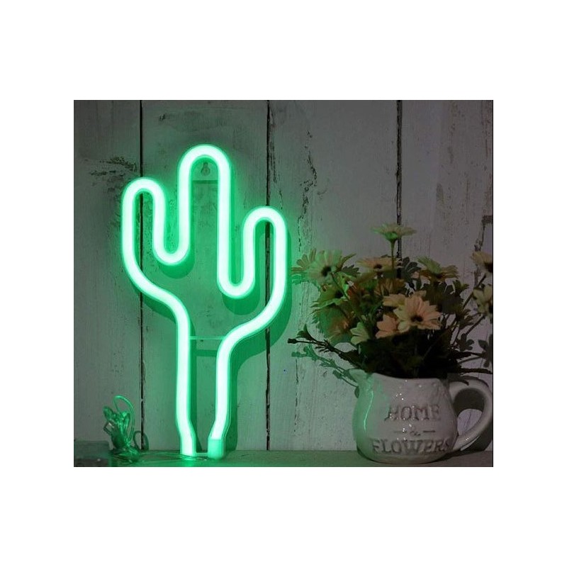 Lampe Décorative Cactus Verte - En Plastique