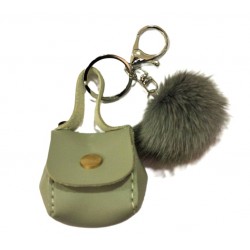 Porte-clés mini sac avec pompon