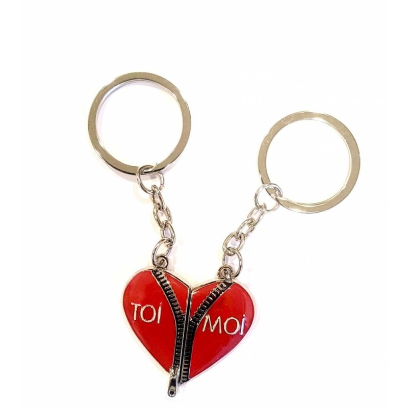 Porte-Clés Nichoir Moineaux - Duo Blanc Et Rouge Avec Sifflet Et Adhésif