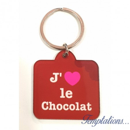 Porte-clés "J'aime le chocolat"- Lucky team
