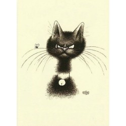 Carte postale « Le chat et la mouche « Albert Dubout