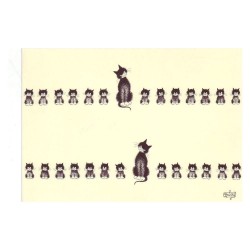 Carte postale "Les chats en lignes" Albert Dubout