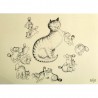 Carte postale "Les chatons joueurs " Albert Dubout