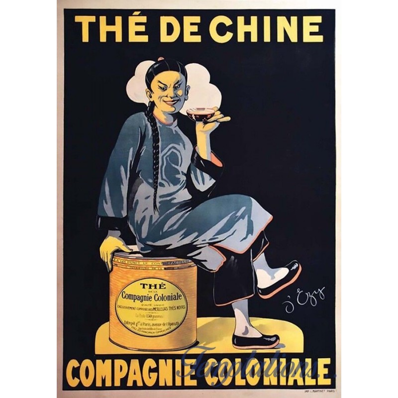 Carte postale " Thé de Chine Compagnie Colonial "