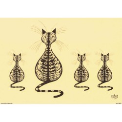 Carte postale "les chats squelettes" Albert Dubout