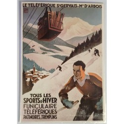Carte postale "Téléphériques St Gervais- Mont-d'Arbois" R.Broders