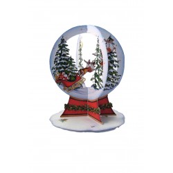 Carte de Noël Boule à neige 3D - Père noël en traîneau