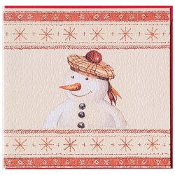 Carte double de Noël  "Bonhommes de neige Ecossais"