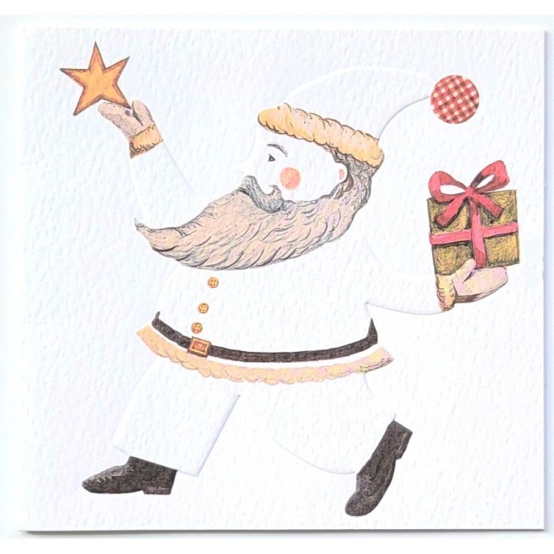 Carte double de Noël embossage "Père Noël