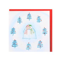 Carte double de Noël  "Bonhommes de neige amoureux"Clare Maddicott