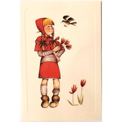 Carte Rossi " Petit chaperon rouge et l'oiseau"