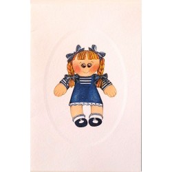 Mini Carte Rossi "Poupée en robe bleue"