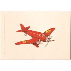 Mini Carte Rossi "Avion rouge à trois hélices"