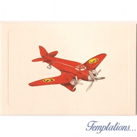 Mini Carte Rossi "Avion rouge à trois hélices"