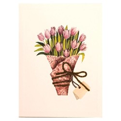 Carte Rossi "Bouquet de tulipes mauves"