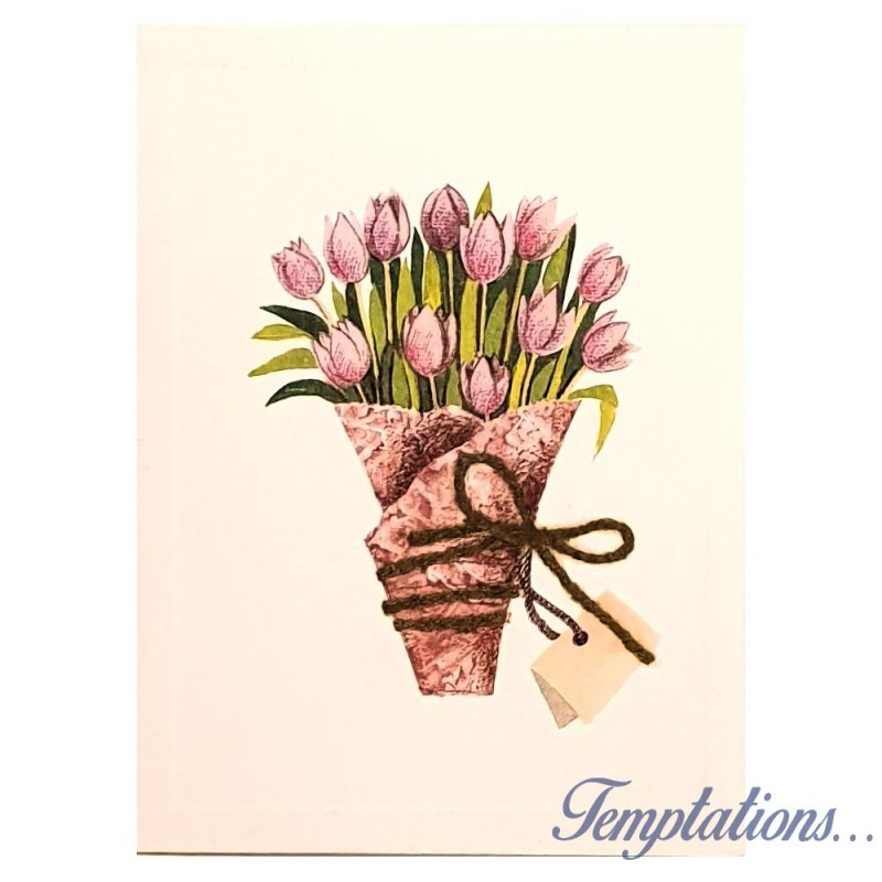 Carte Rossi "Bouquet de tulipes mauves"