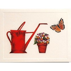 Mini Carte Rossi "Arrosoir et papillons"