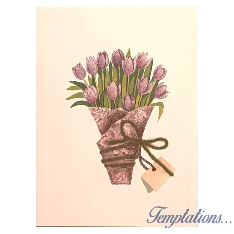 Mini Carte Rossi "Bouquet de tulipes mauves"