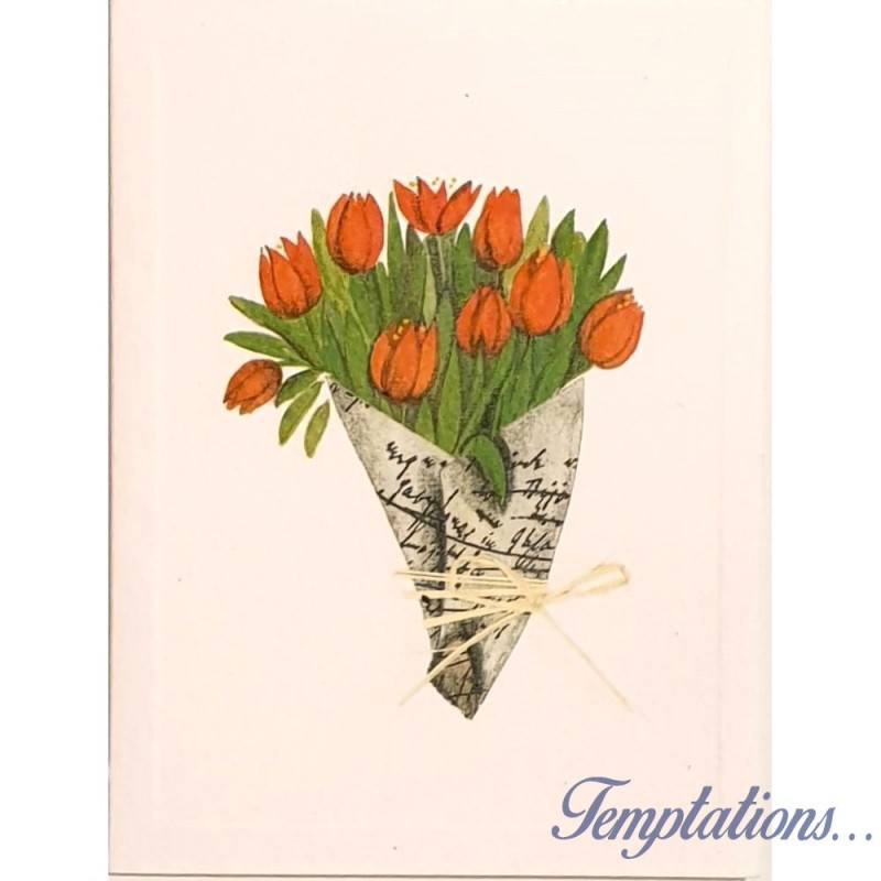 Mini Carte Rossi "Bouquet de tulipes oranges"