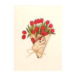 Mini Carte Rossi "Bouquet de tulipes rouges"1