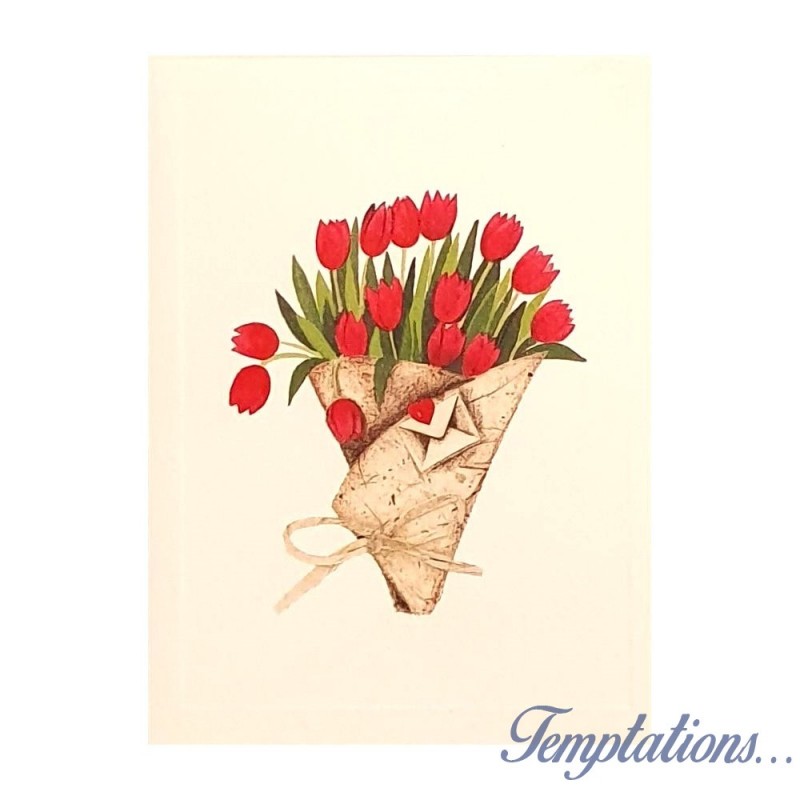 Mini Carte Rossi "Bouquet de tulipes rouges"1