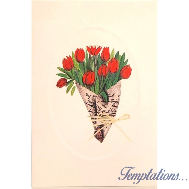 Mini Carte Rossi "Bouquet de tulipes rouges"2