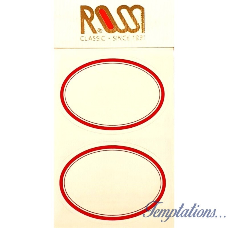 Étiquettes autoadhésives ROSSI Ovales avec liseré Rouge
