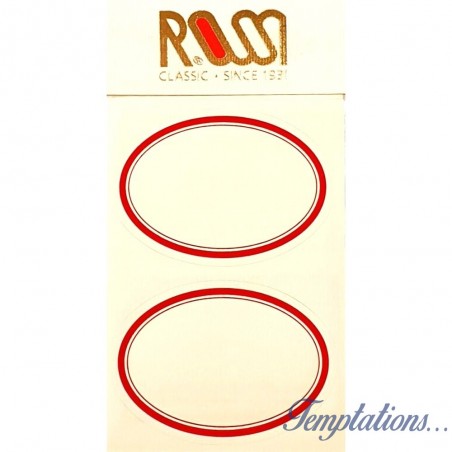 Étiquettes autoadhésives ROSSI Ovales avec liseré Rouge