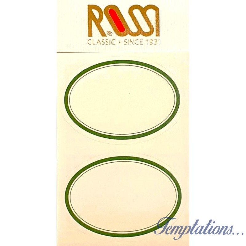 Étiquettes autoadhésives ROSSI Ovales avec liseré vert