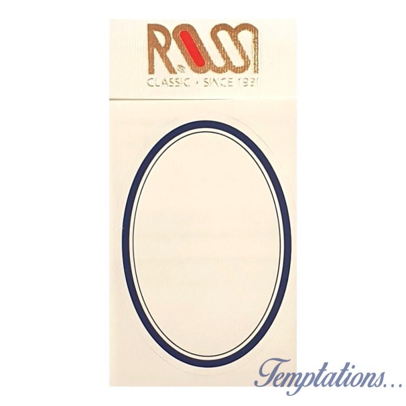 Étiquettes autoadhésives ROSSI Ovales avec liseré bleu GM