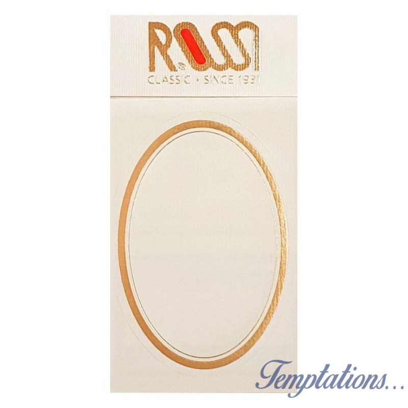 Étiquettes autoadhésives ROSSI Ovales avec liseré or GM
