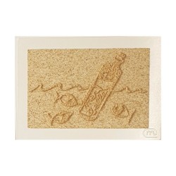 Carte postale en sable "La bouteille à la mer" Marie Claire Blasquiz