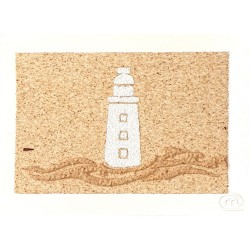 Carte postale en sable "Le phare blanc " Marie Claire Blasquiz