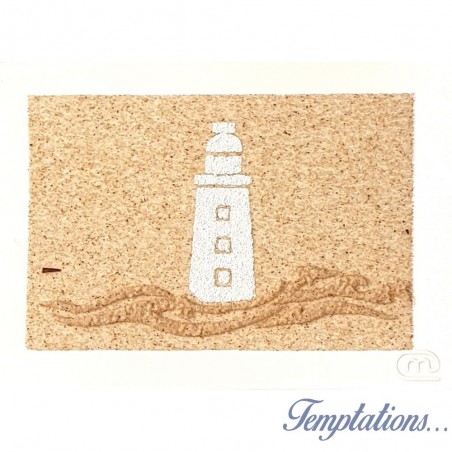 Carte postale en sable "Le phare blanc " Marie Claire Blasquiz