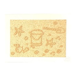Carte postale en sable "Jeux de plage " Marie Claire Blasquiz