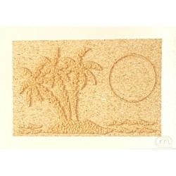 Carte postale en sable "Soleil sur l'ile  " Marie Claire Blasquiz