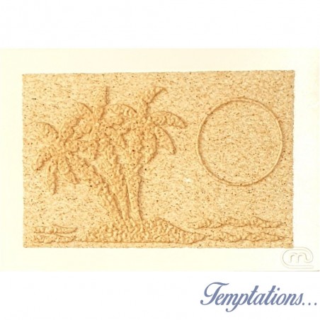 Carte postale en sable "Soleil sur l'ile  " Marie Claire Blasquiz