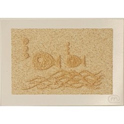 Carte postale en sable "Poissons bulles" Marie Claire Blasquiz