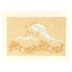 Carte postale en sable "La vague blanche" Marie Claire Blasquiz