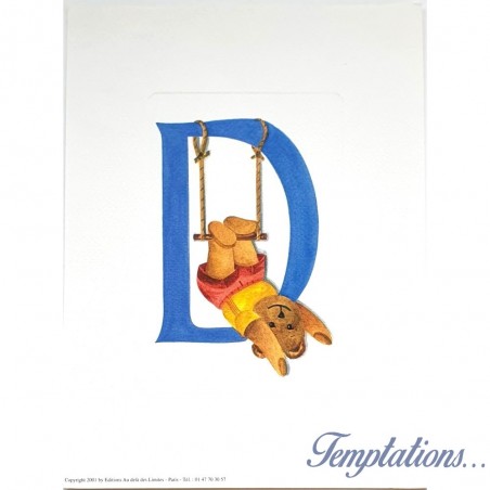 Image Lettre "D" avec ourson