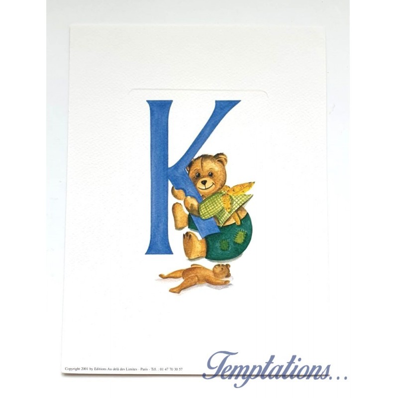 Image Lettre "K" avec ourson