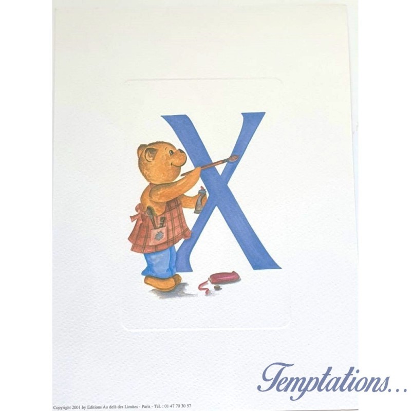 Image Lettre "X" avec ourson