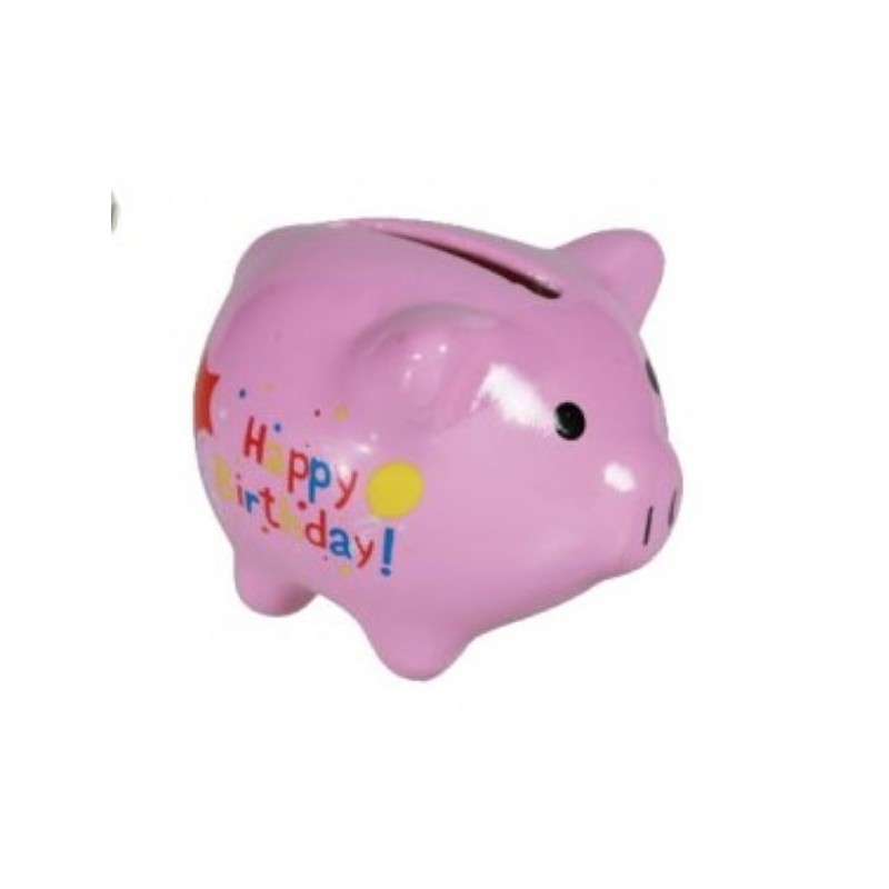 Tirelire mini cochon Happy Birthday