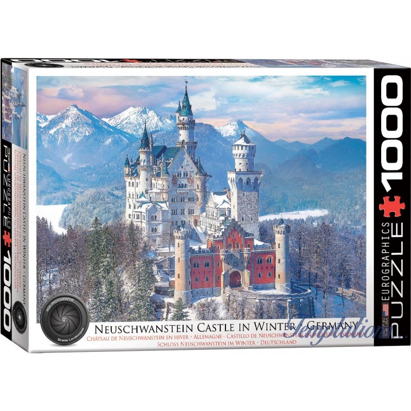 puzzle 1000 pièces Chateau allemand en hiver
