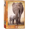 Puzzle 1000 pièces Éléphant et son bébé