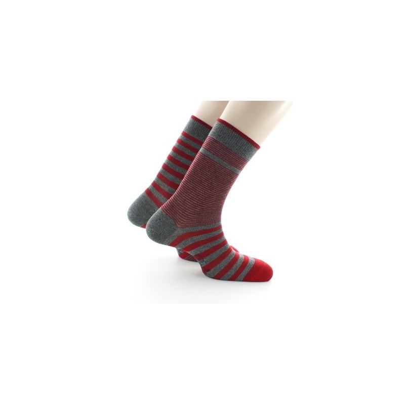 Chaussettes Rayures asymétriques rouges