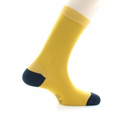 CHAUSSETTES HOMME SOIE TOURNESOL BLEU - BERTHE AUX GRANDS PIEDS