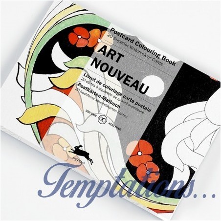 Carnet de cartes postal aquarelle Art Nouveau